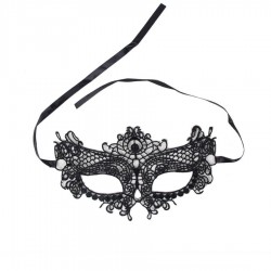 MASCHERA QUEEN LINGERIE IN PIZZO NERO TAGLIA UNICA