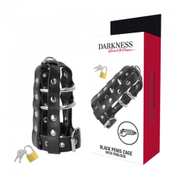 DARKNESS LEATHER CHASTITY CAGE