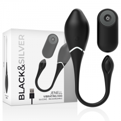 BLACK&SILVER JENELL RECHARGEABLE VIBRATING EGG