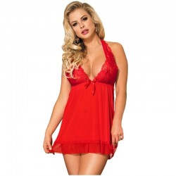 BABYDOLL ROSSO SUBBLIME MOTIVI FLOREALI NEL SENO L / XL