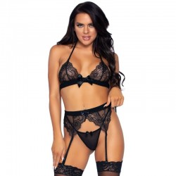 LEG AVENUE SET TRE PEZZI TOP, CINTURINO E PERizoma