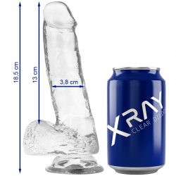 XRAY CLEAR DILDO REALISTA TRANSPARENTE 18.5CM X 3.8CM