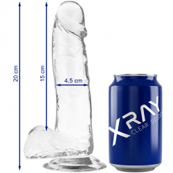 XRAY CLEAR DILDO REALISTA TRANSPARENTE 20CM X 4.5CM