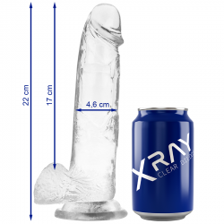 XRAY CLEAR DILDO REALISTA TRANSPARENTE 22CM X 4.6CM