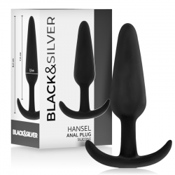 BLACK&SILVER - HANSEL SILICONE LOOP ANAL PLUG SIZE S