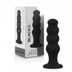 BLACK&SILVER - SCOTT ANAL PLUG PREMIUM SILICONE BLACK