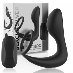 BLACK&SILVER - ANAL MASSAGER REMOTE CONTROL SILICONE RECHARGEABLE BLACK