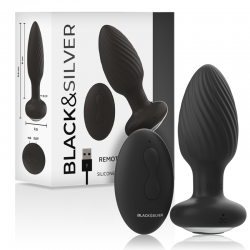 BLACK&SILVER - WELLS ANAL PLUG SILICONE REMOTE CONTROL