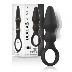 BLACK&SILVER - OZZY POWERFUL ANAL PLUG SILICONE