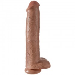 KING COCK - PENE REALISTICO CON SFERE 34,2 CM CARAMEL