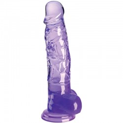 KING COCK CLEAR - PENE REALISTICO CON SFERE 16,5 CM VIOLA