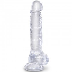 KING COCK CLEAR - PENE REALISTICO CON SFERE 16,5 CM TRASPARENTE