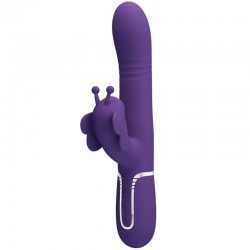 PRETTY LOVE - VIBRATORE MULTIFUNZIONE RABBIT 4 IN 1 FARFALLA VIOLA