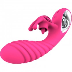 ARMONY - VIBRATORE VICKY RABBIT CON LINGUETTA TIRANTE FUCSIA