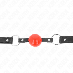 KINK - BALL 4 CM GAG CON SERRATURA SFERA ROSSA CINTURINO NERO 60 x 2 CM