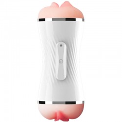 ARMONY - MASTURBATORE VIBRATORE DOPPIO PER VAGINA E BOCCA BIANCO