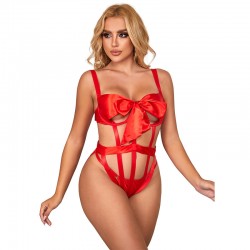 SUBBLIME - 954468 BODY SEXY TRAFORATO CON FIOCCO ROSSO S/M