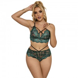 SUBBLIME - 954086 REGGISENO + SLIP PIZZO VERDE S/M