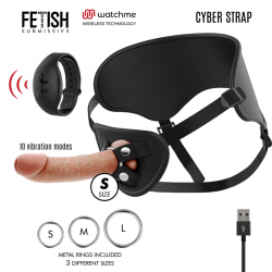 CYBER STRAP HARNESS WITH DILDO REMOTE CONTROL WATCHME S TECHNOLOGY