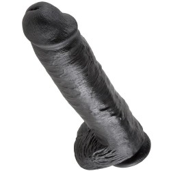 KING COCK 11" COCK BLACK WITH BALLS 28 CM